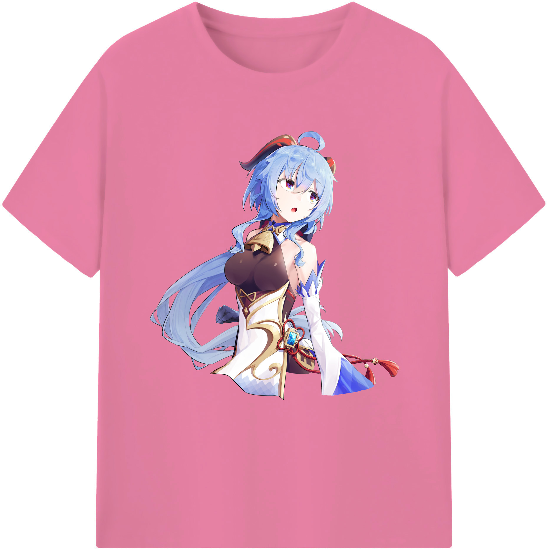 げんし神 甘雨 かんう genshin Ganyu 綿100％半袖Tシャツ（フロントプリント）